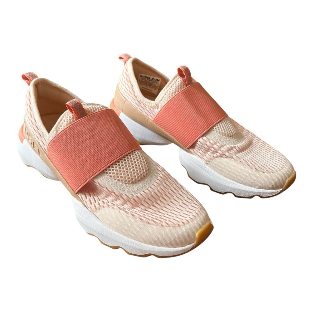 Sorel Kinetic Impact Strap Shoe Slip-On Sneakers in Pink/Cream/Orange Size 8.5